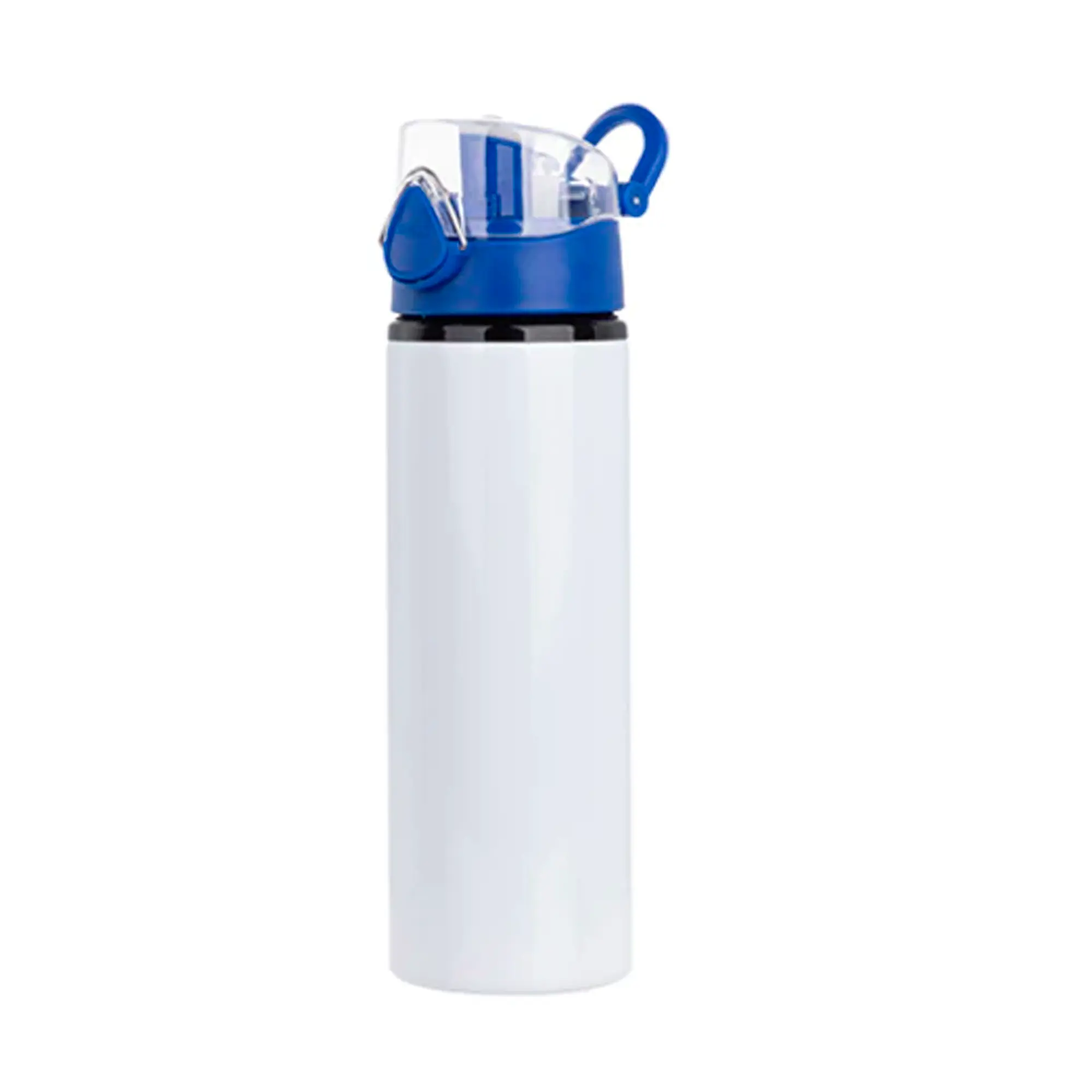 Water Bottle - Blue - Coloured Flip Lid - 750ml - White